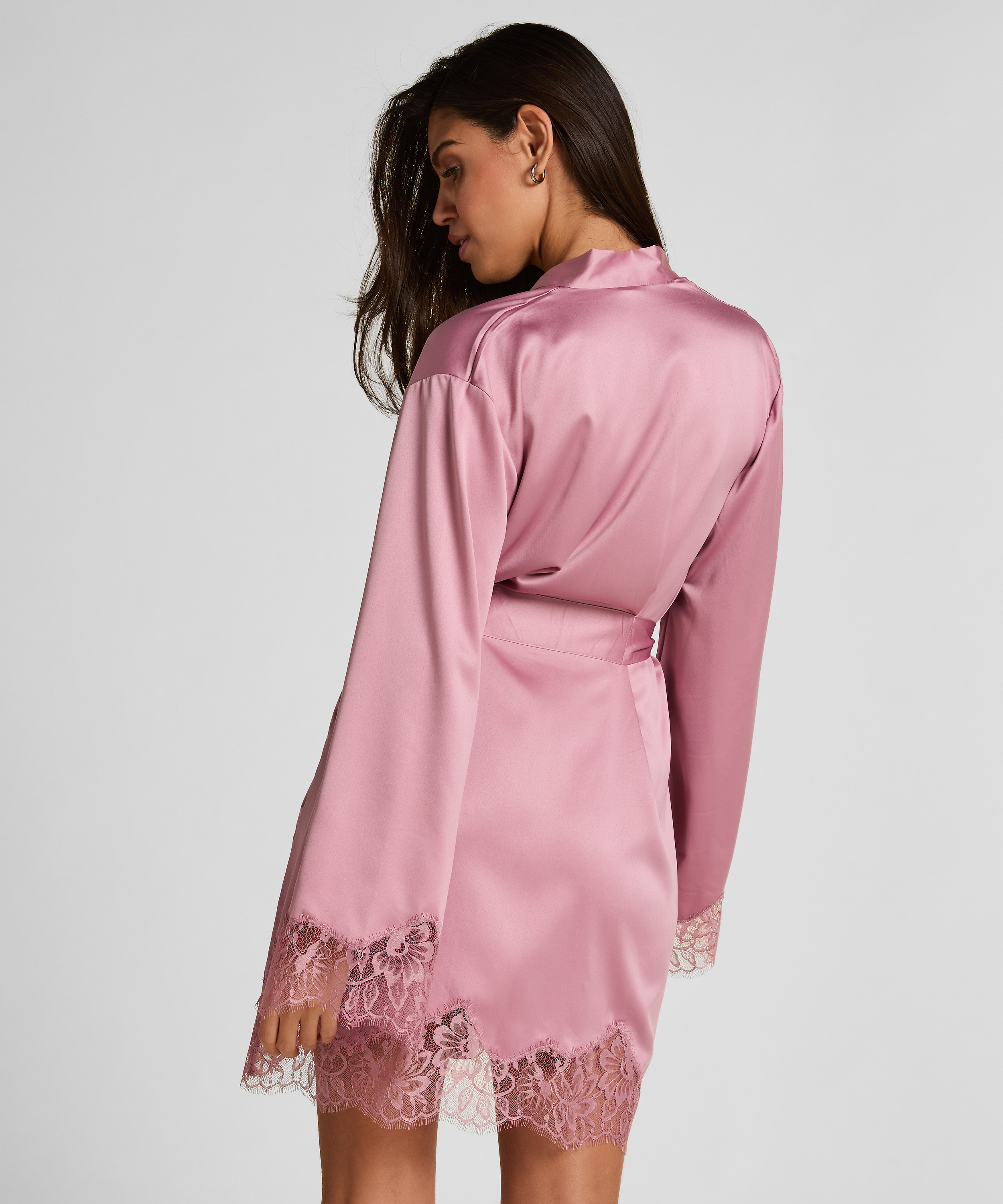 Satynowe kimono Valerie, R&oacute;żowy, main