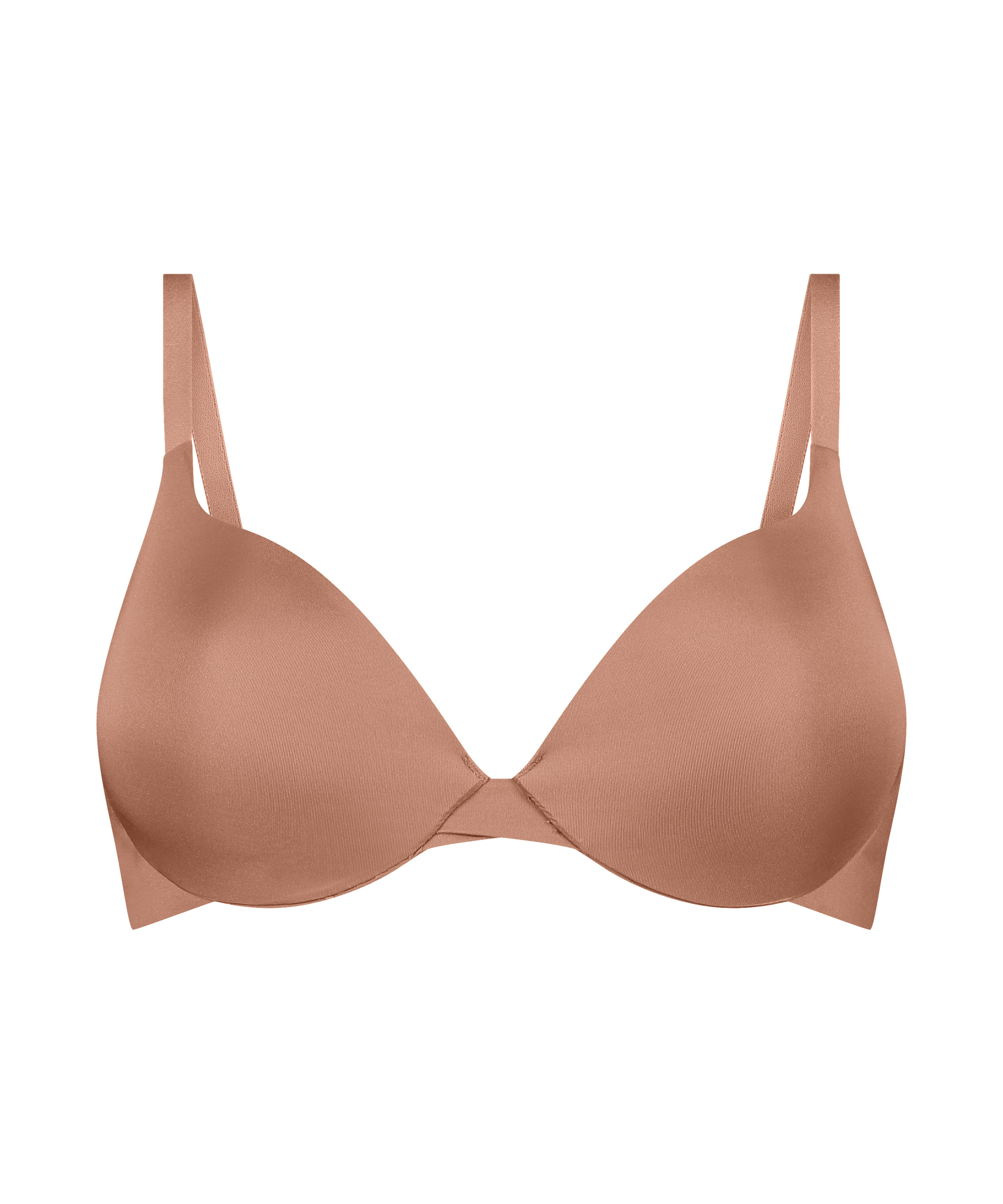 Usztywniony biustonosz push-up z fiszbinami Smooth, Brązowy, main