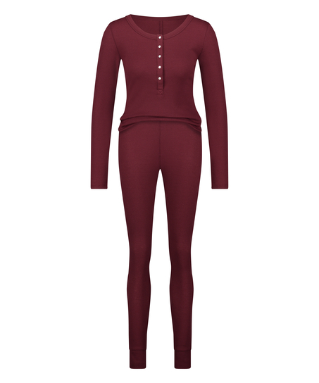 Piżama Waffle z kieszenią, Fioletowy