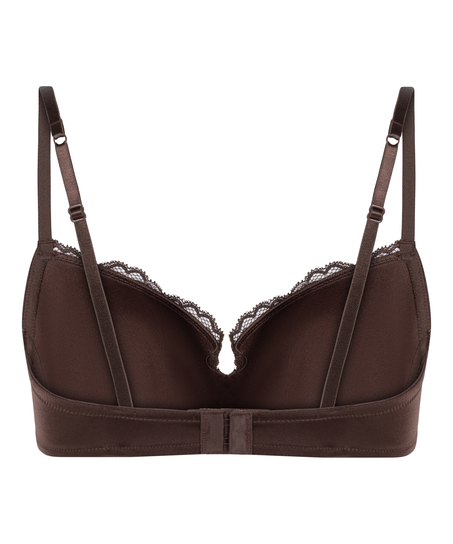 Biustonosz usztywniany z fiszbinami Lace & Shine, Brązowy