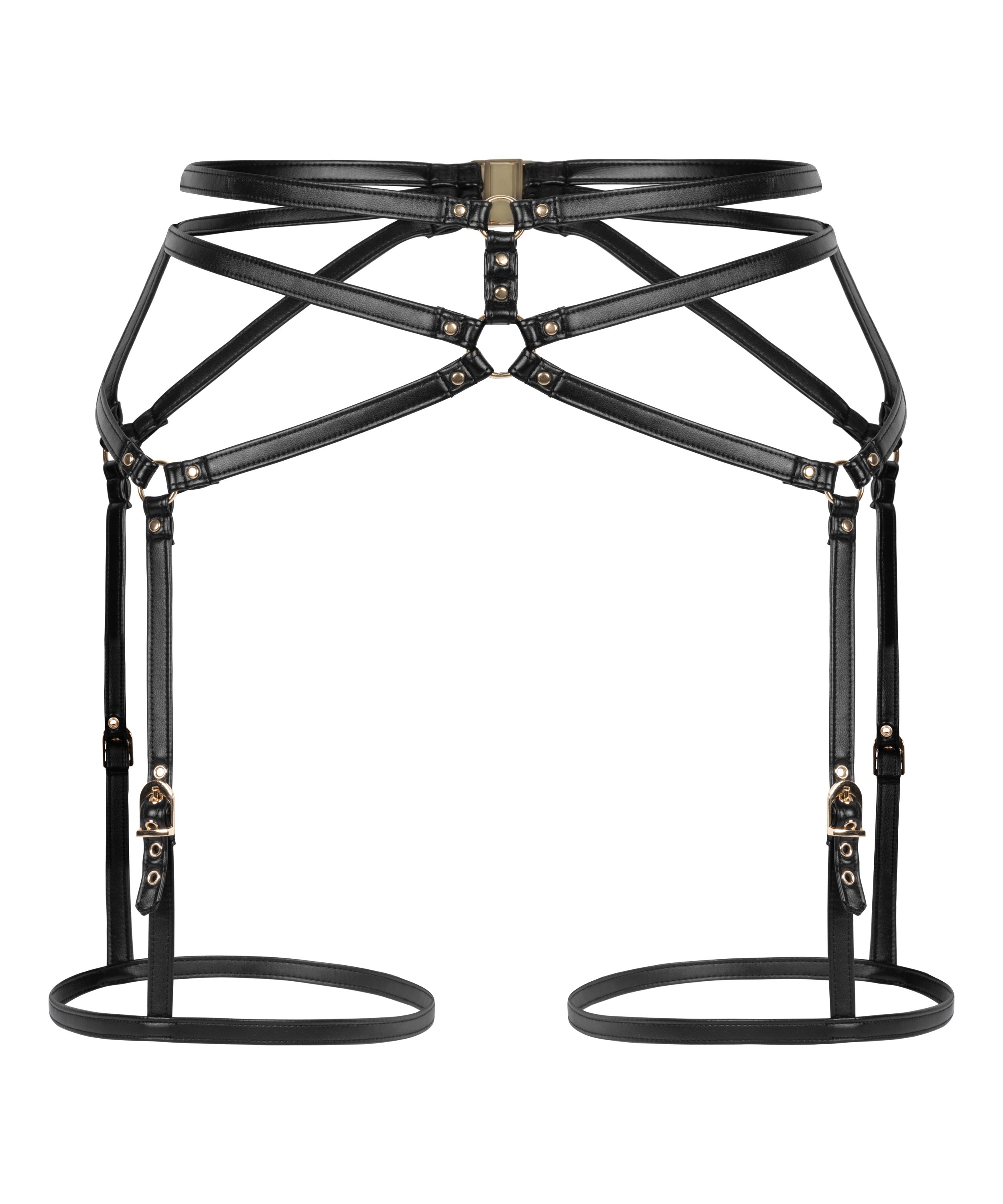 Private Pas do pończoch ze sztucznej skóry, Czarny, main