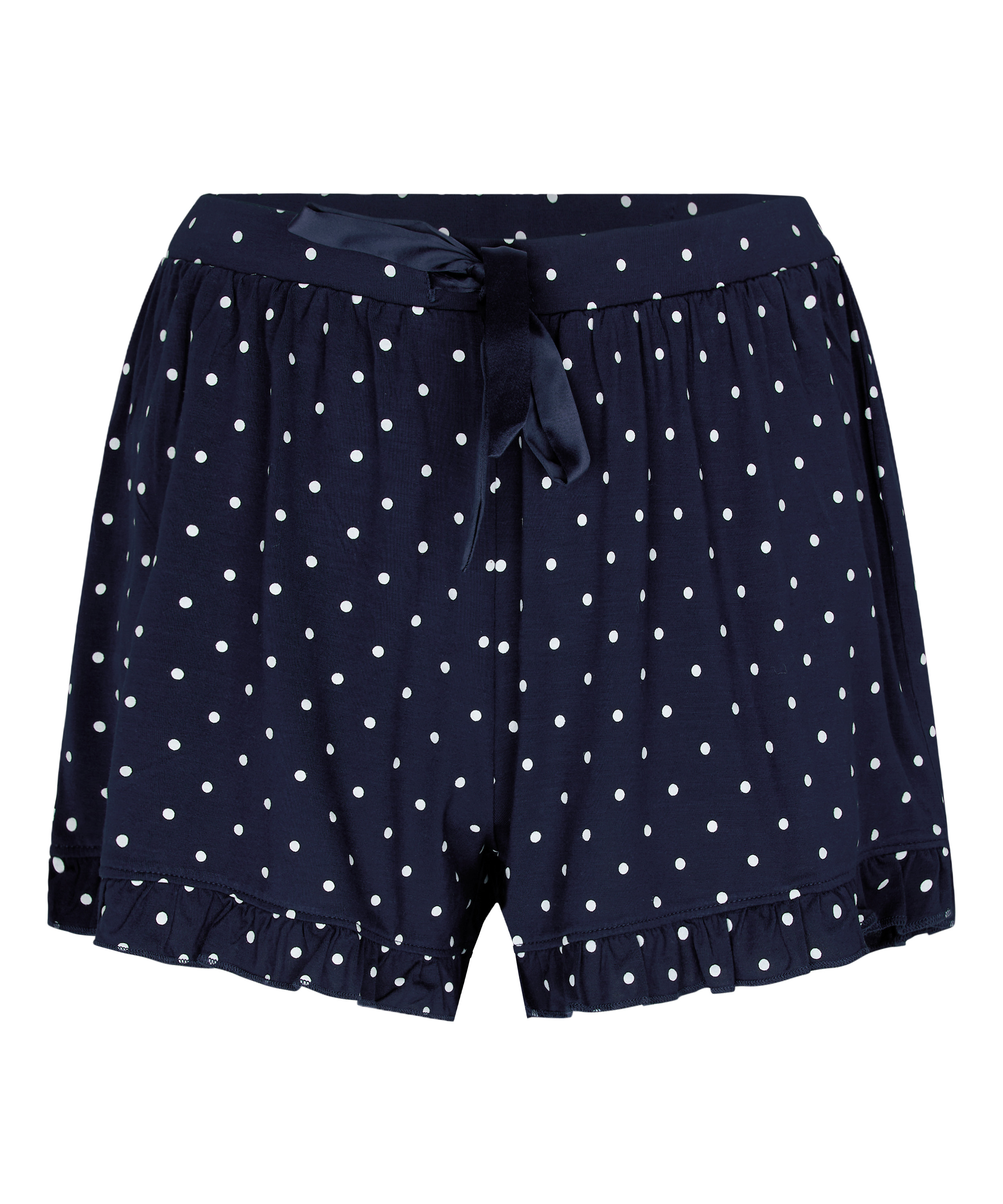 Dżersejowe szorty z falbanką, Niebieski, main