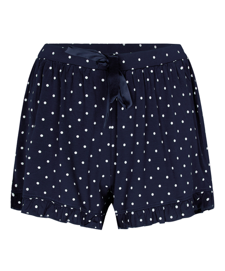 Dżersejowe szorty z falbanką, Niebieski