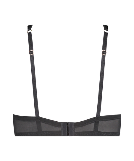 Częściowo usztywniony biustonosz z fiszbinami Malika, Czarny