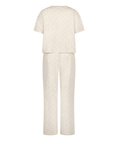 Dżersejowy zestaw piżamowy, Biały