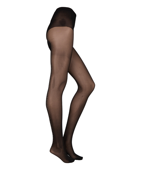 Rajstopy 15 Denier Diamond Backseam, Czarny