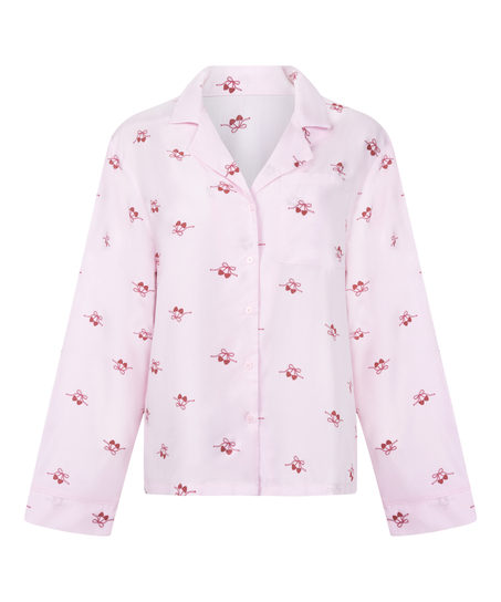 Bluza tkana wiśnie, R&oacute;żowy