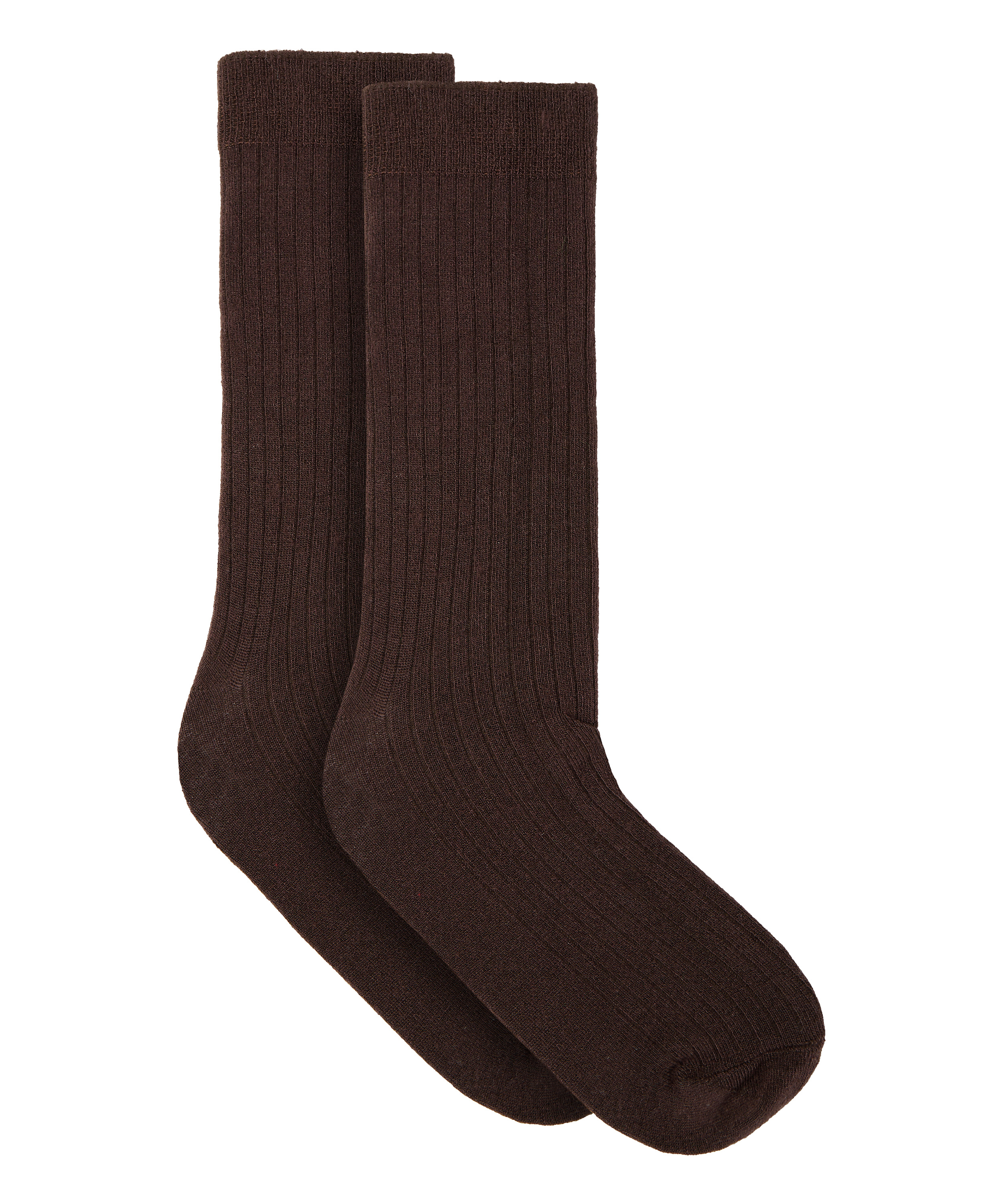 Cashmere Blend Ribbed Socks, Brązowy, main