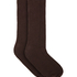 Cashmere Blend Ribbed Socks, Brązowy