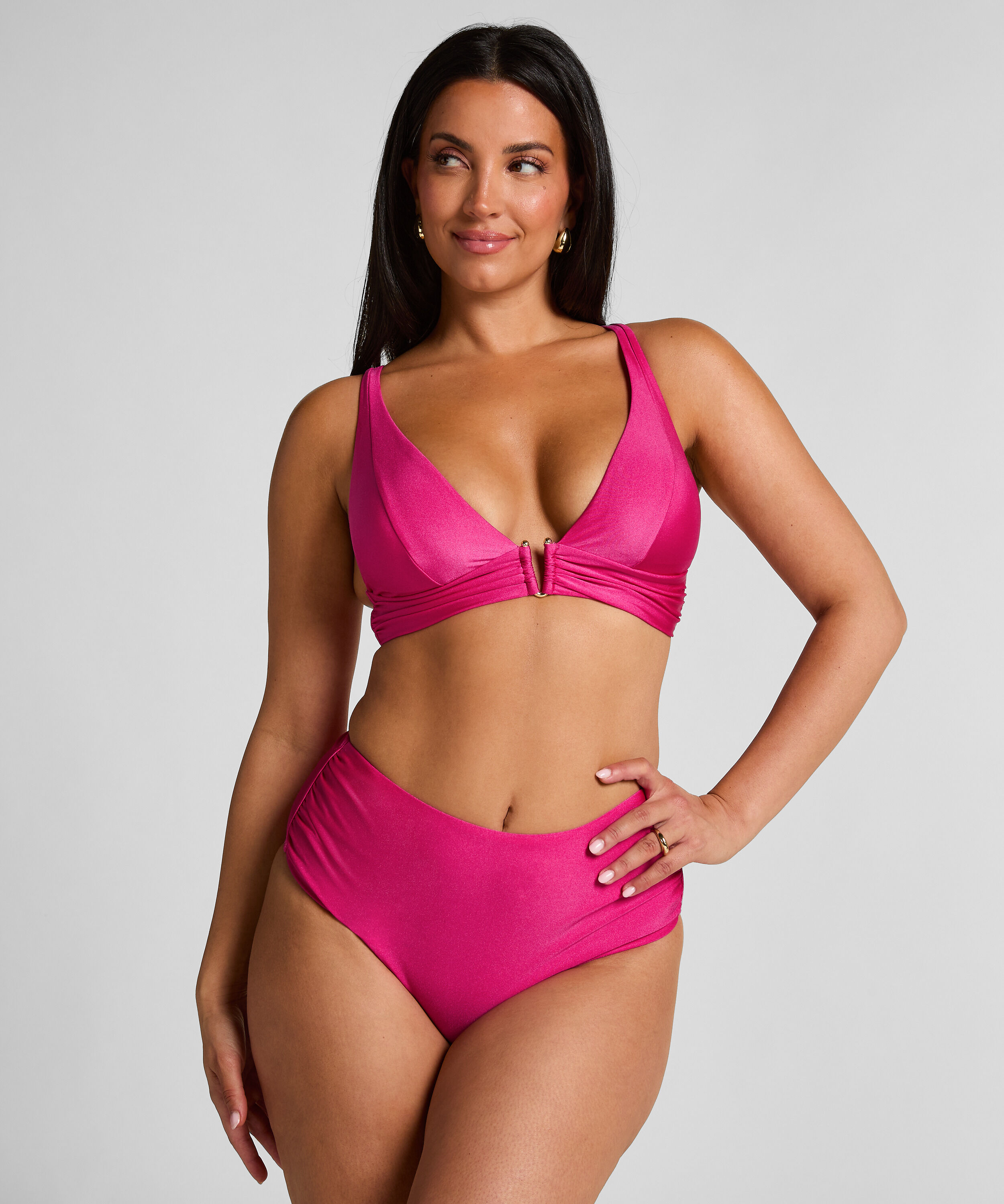 Tr&oacute;jkątna g&oacute;ra od bikini Luna, R&oacute;żowy