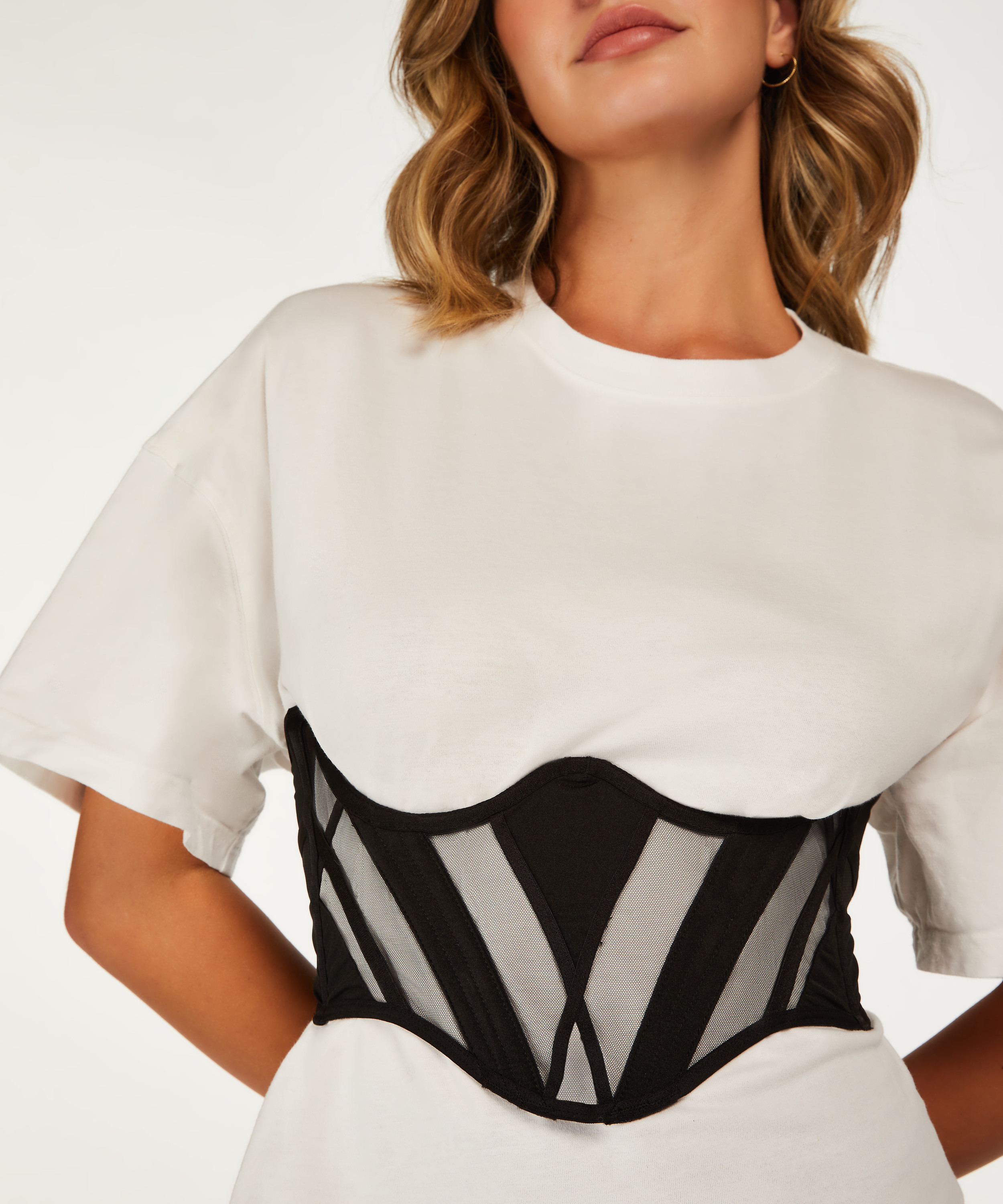 Biustonosz bustier bez miseczek Slay, Czarny, main