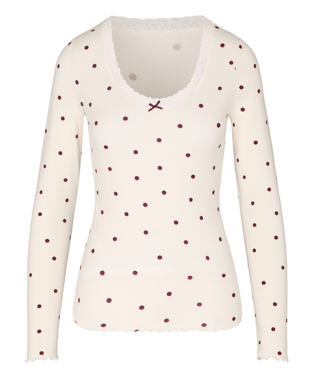 Top Lace Dot, Biały
