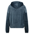 Velvet hoodie jacket, Niebieski