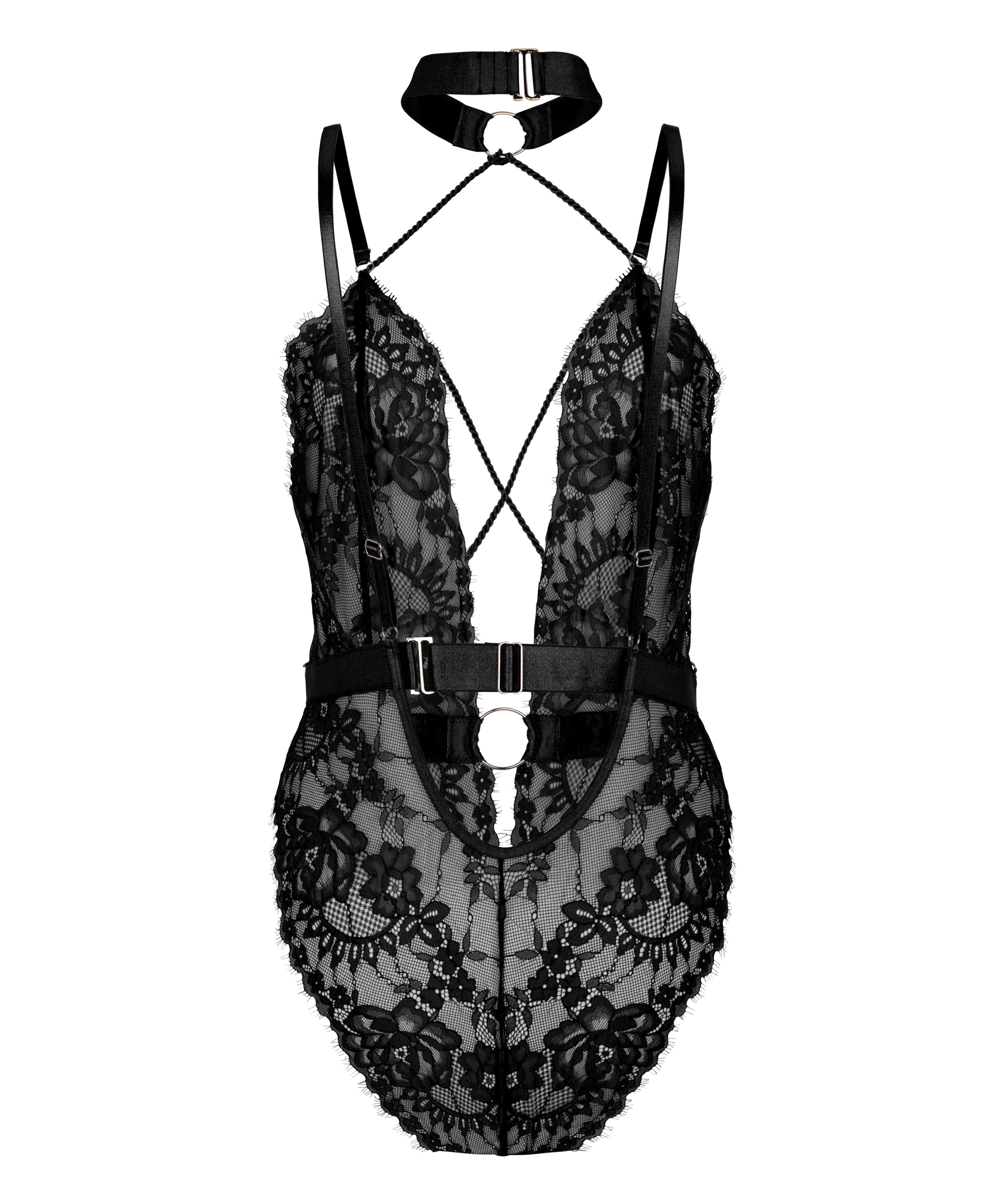 Body z otwartym krokiem Brandy Private, Czarny, main