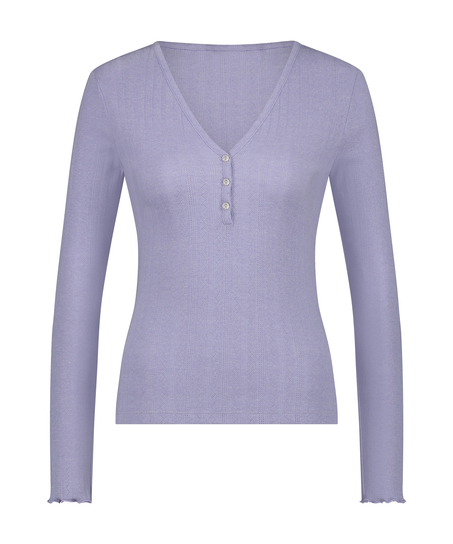 Top od piżamy Henley, Fioletowy