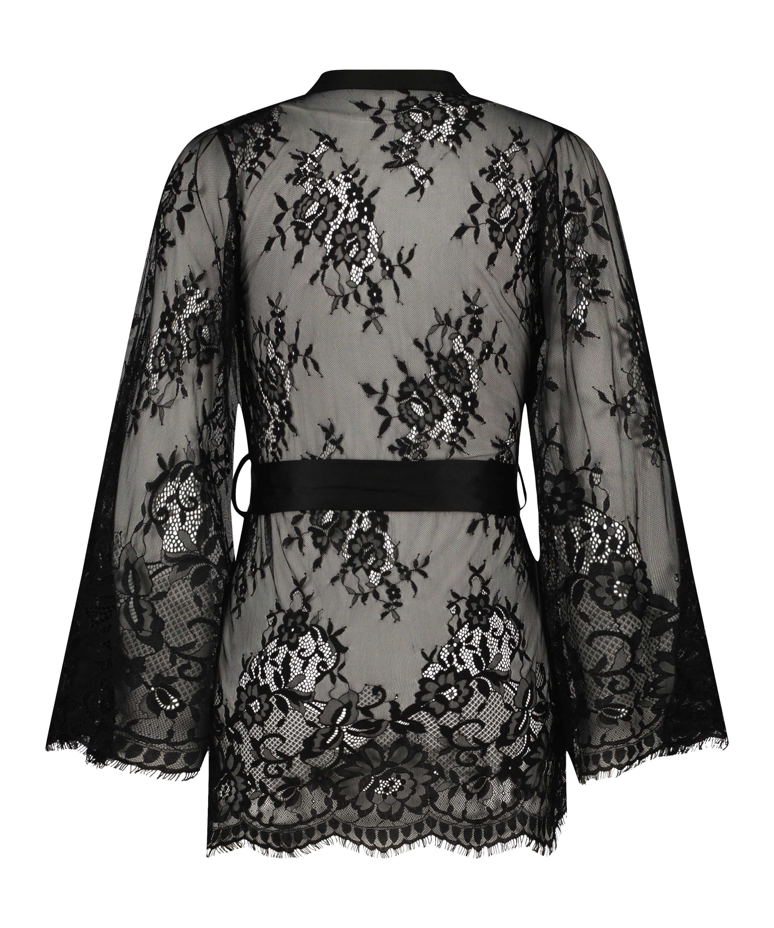 Kimono z koronką Isabelle, Czarny, main