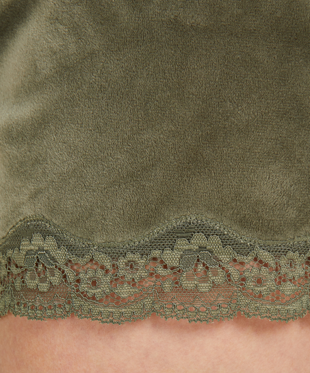 Szorty z aksamitnej koronki, Zielony