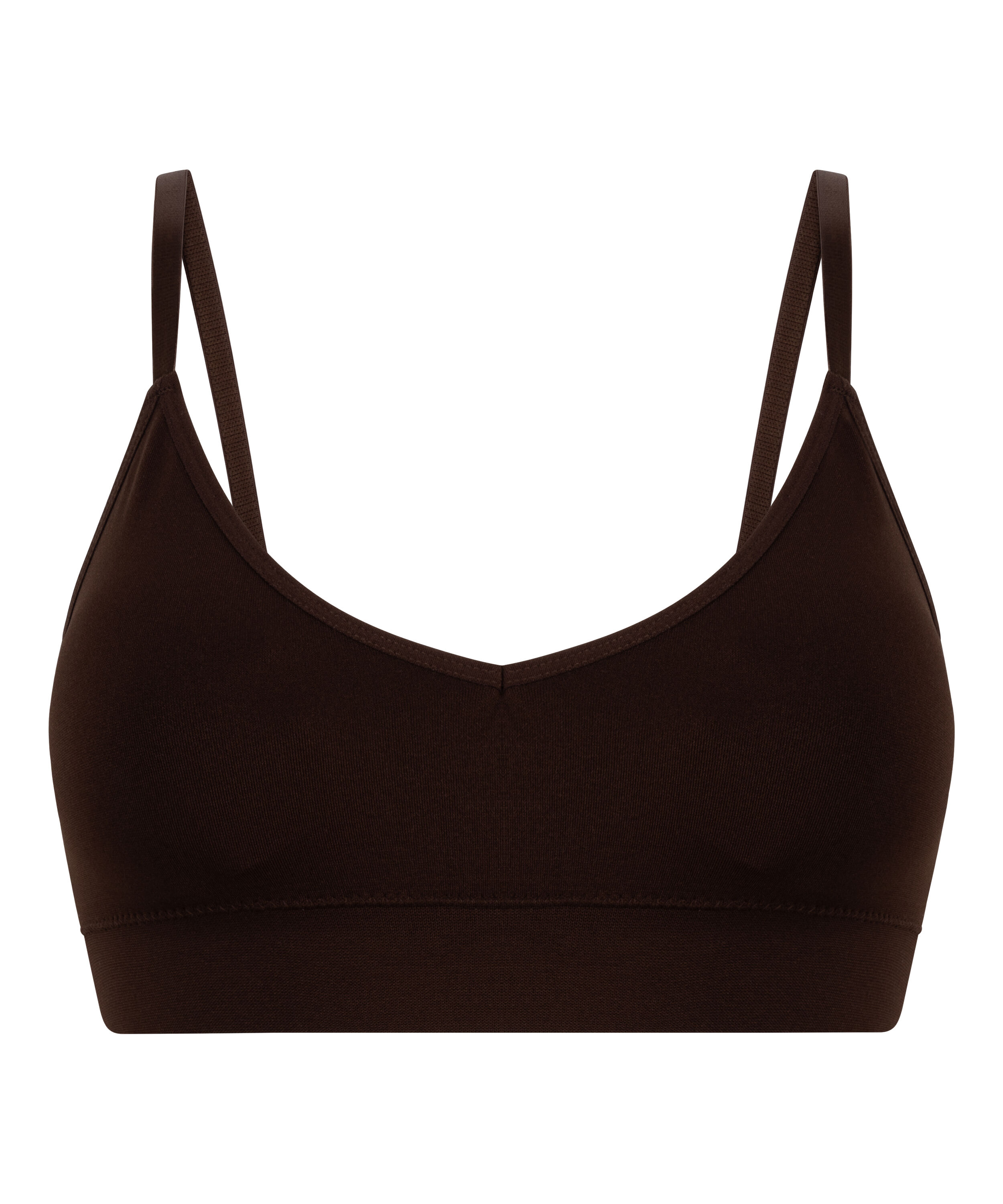 Tr&oacute;jkątny biustonosz bralette Dide, Brązowy