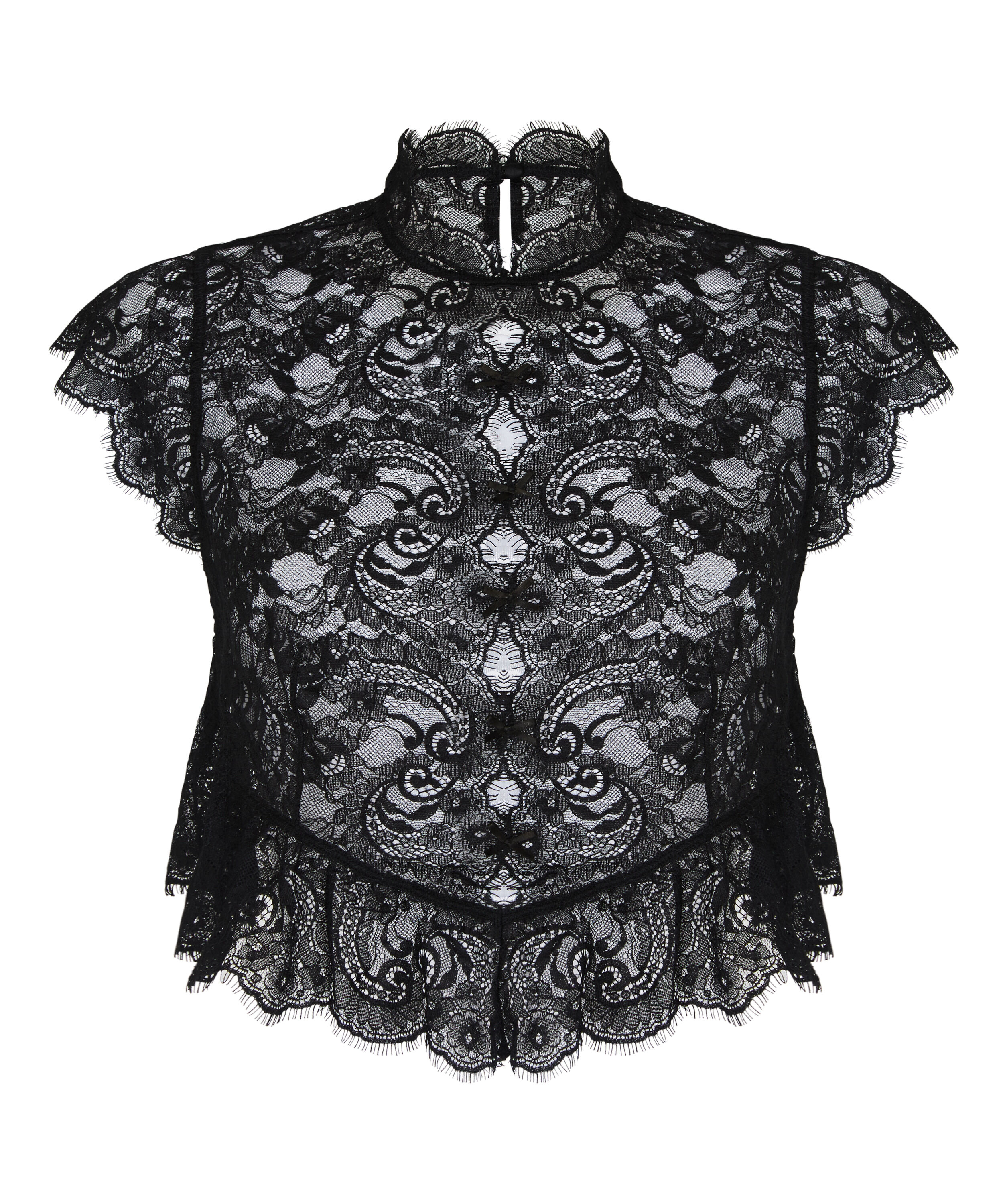 Top Allover Lace Legacy, Czarny