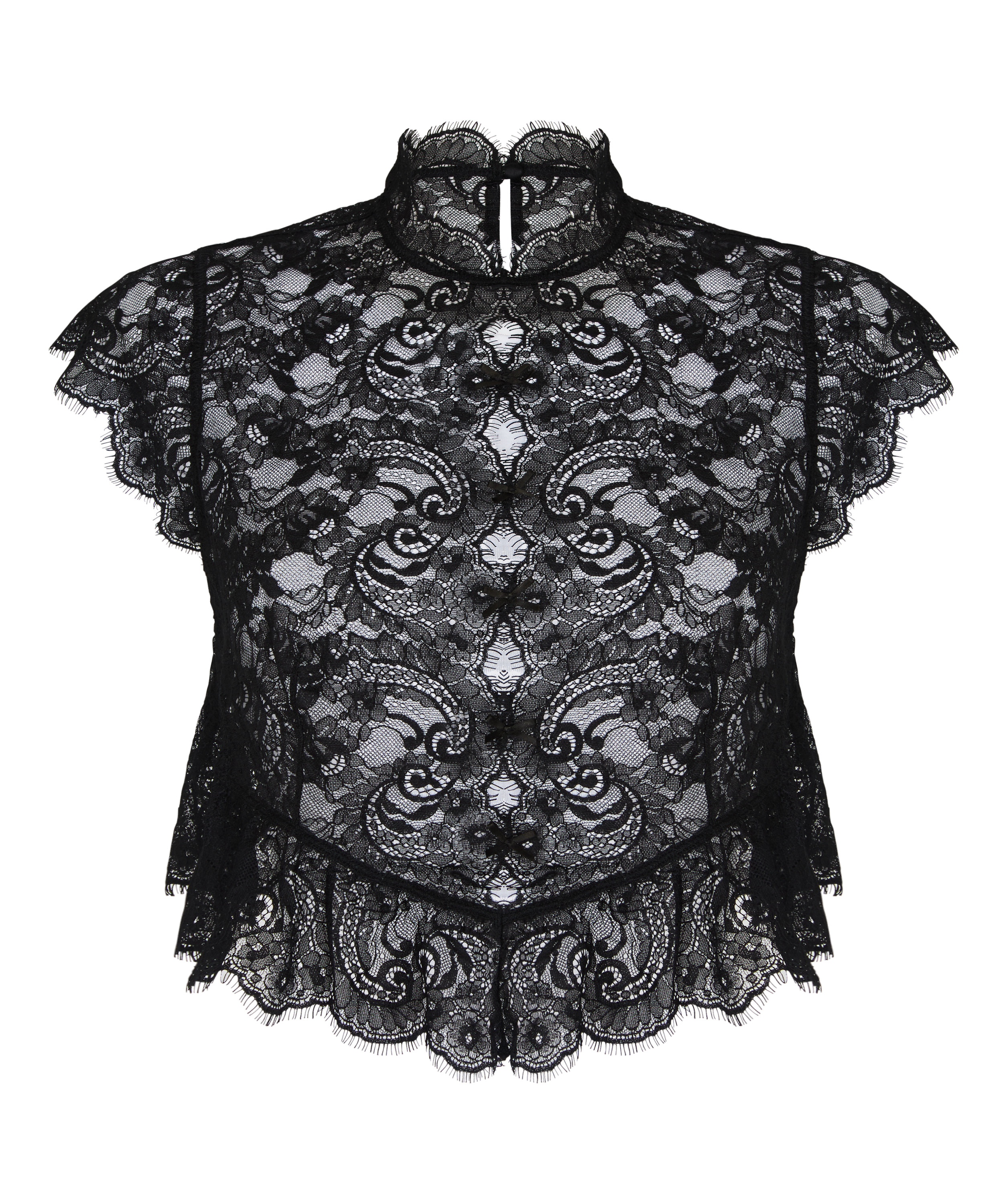 Top Allover Lace Legacy, Czarny, main