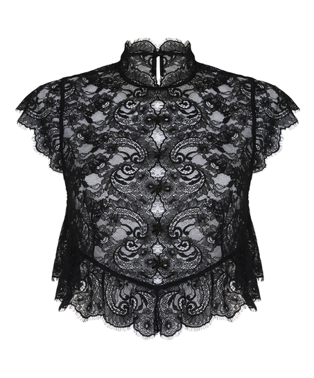 Top Allover Lace Legacy, Czarny
