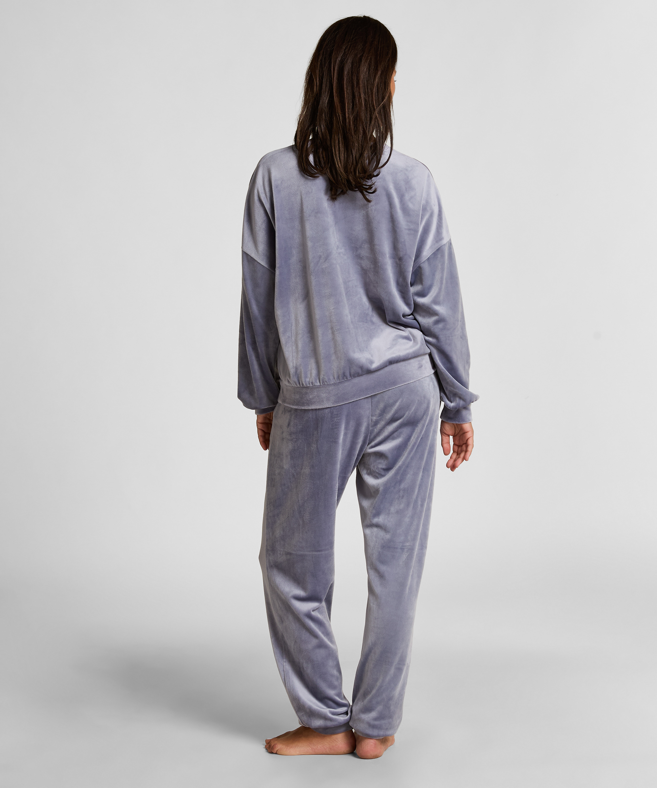 Welurowy top, Niebieski, main