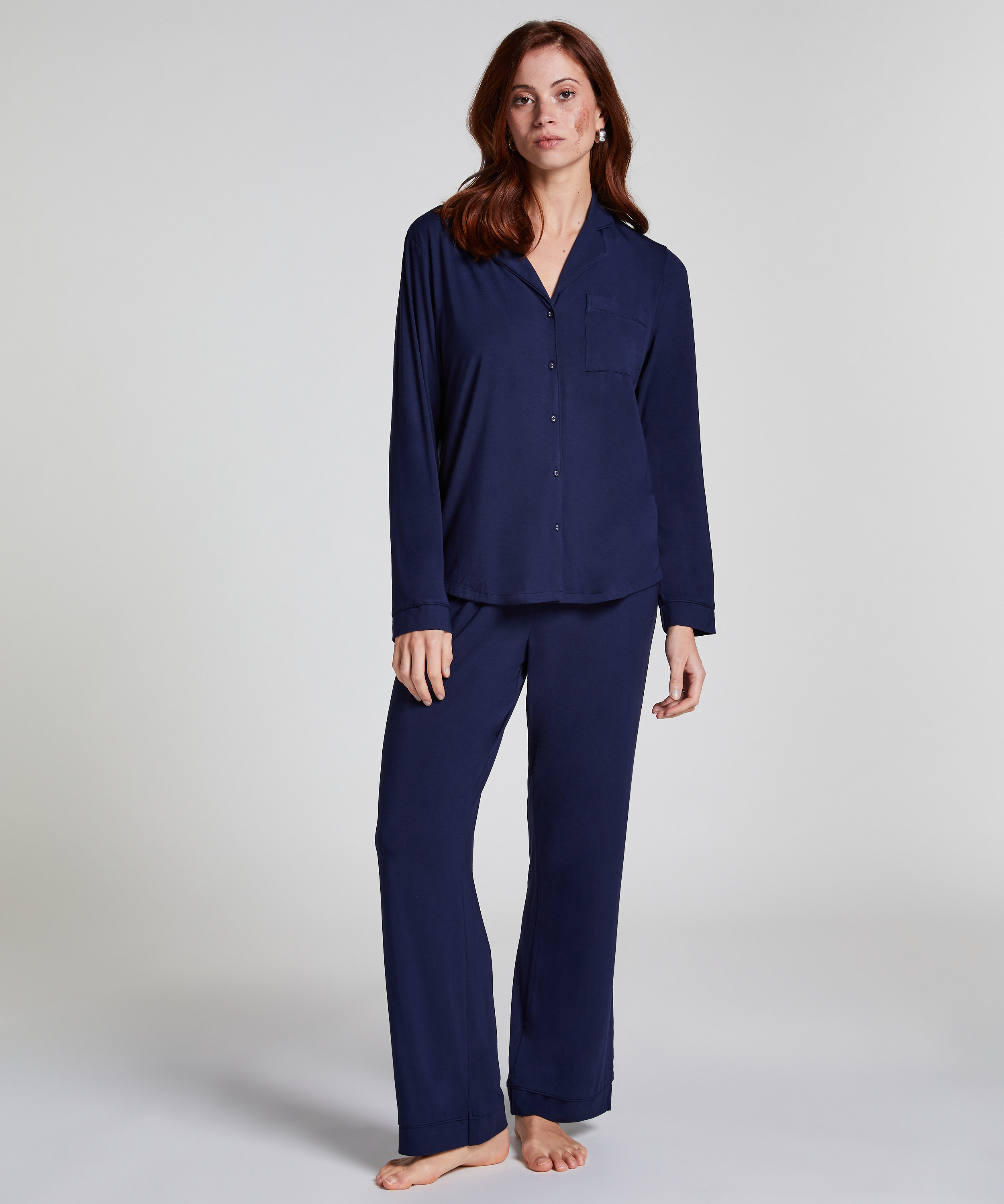 Narzutka Essential z dżerseju z długim rękawem, Niebieski, main