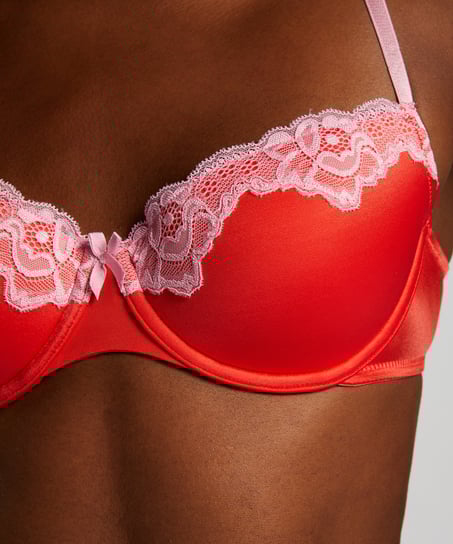 Biustonosz usztywniany z fiszbinami Lace & Shine, Czerwony