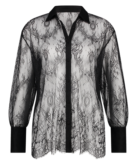 Koronkowy top Camille, Czarny