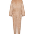 Onesie ze wzorem warkoczy z zamkiem błyskawicznym, Beżowy