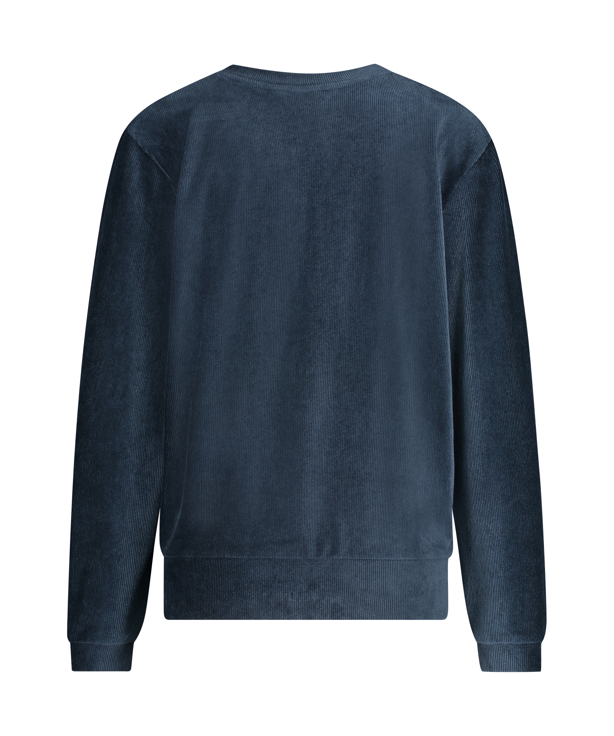 Long-sleeved velvet top, Niebieski, main