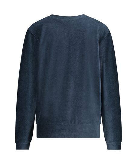 Long-sleeved velvet top, Niebieski