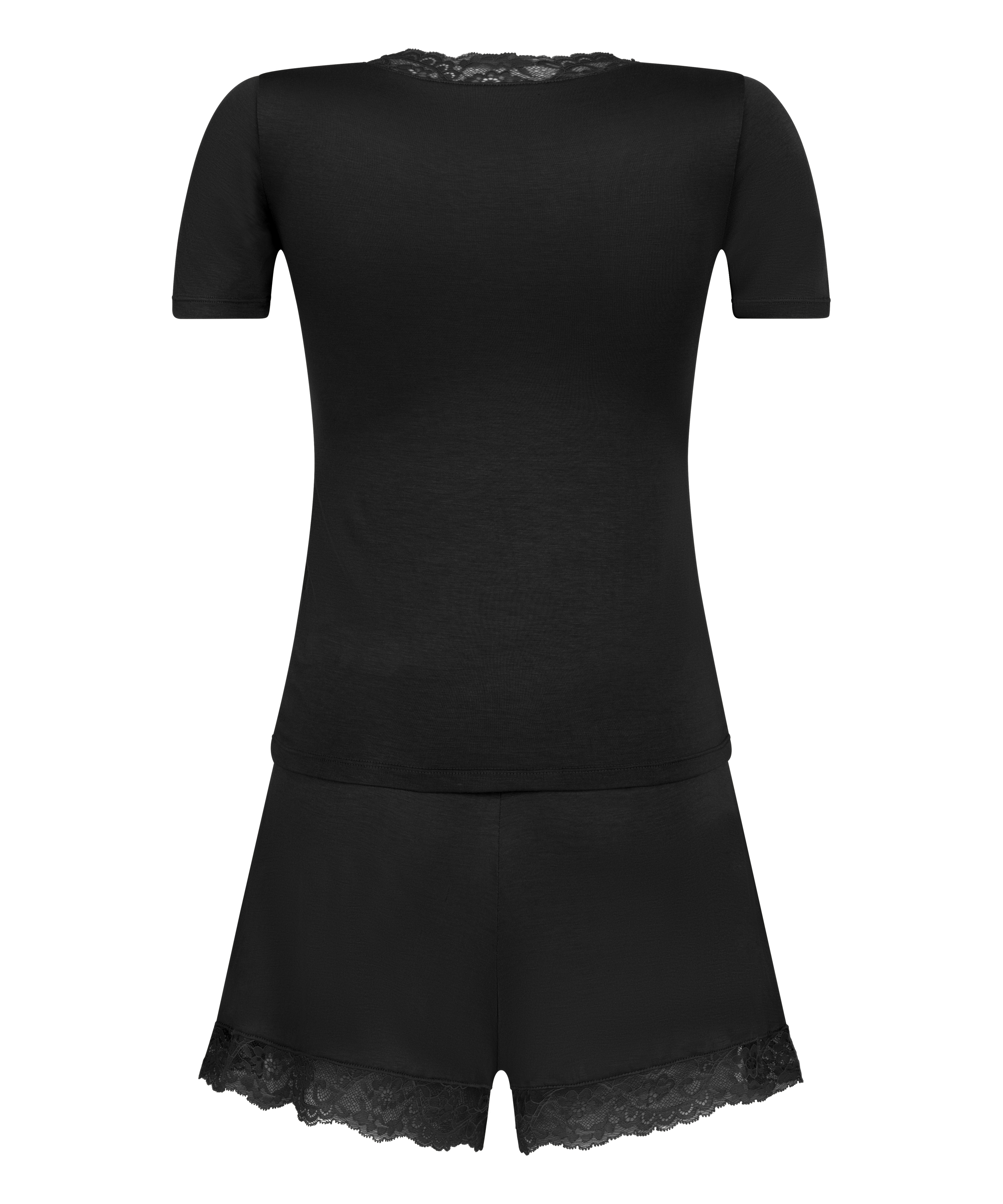 Dżersejowy zestaw piżamowy, Czarny, main