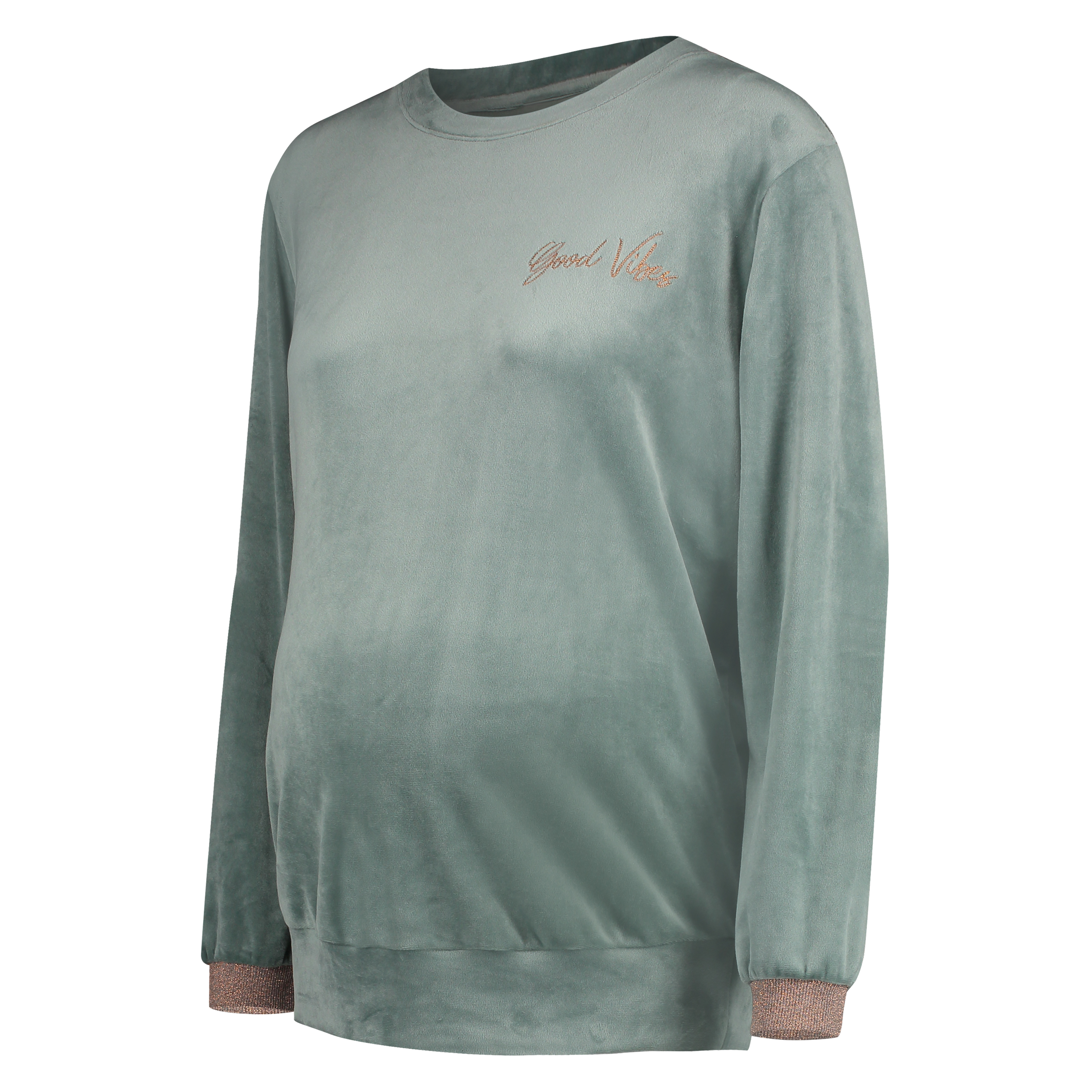 Aksamitny top ciążowy, Zielony, main