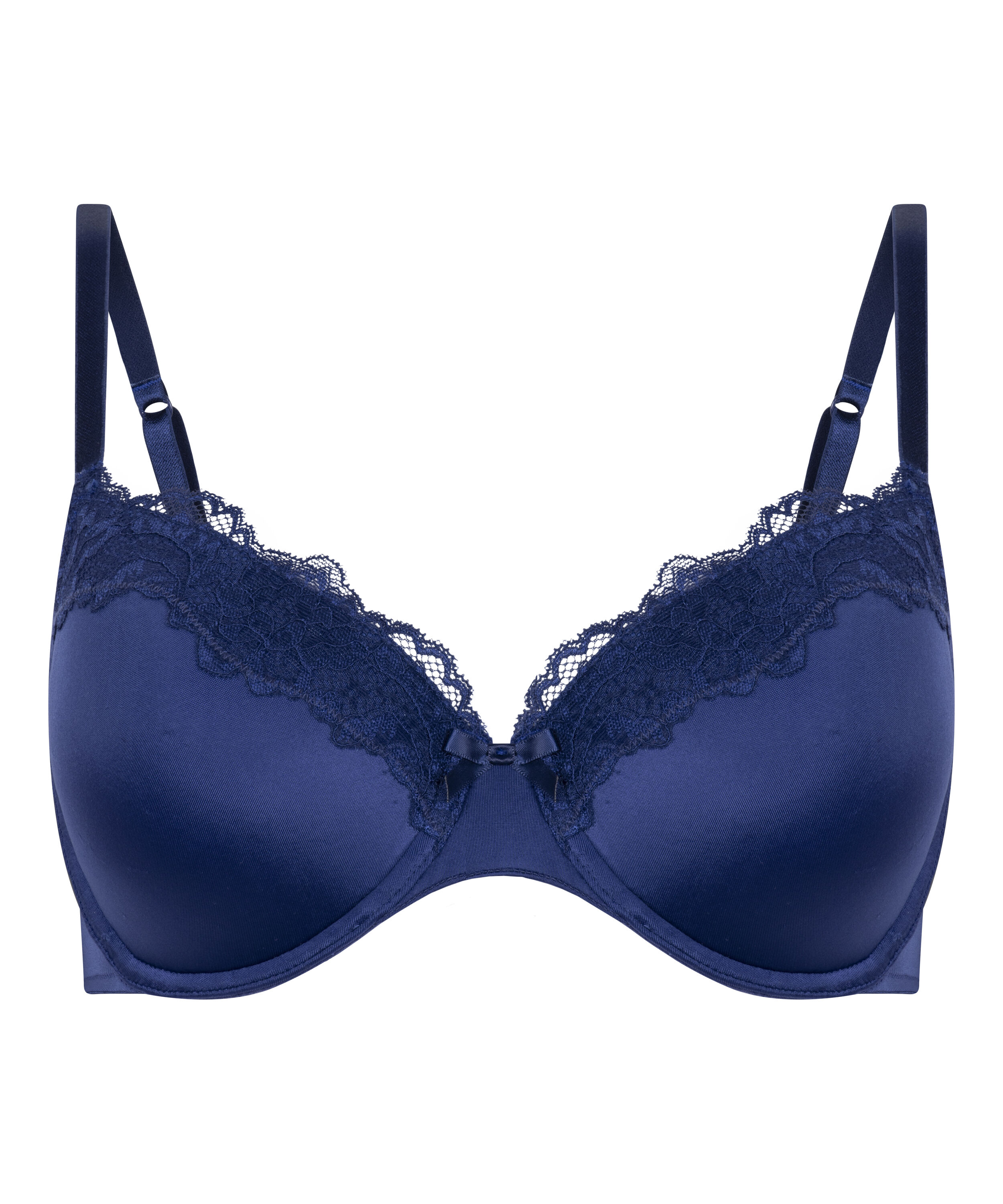 Biustonosz usztywniany z fiszbinami Lace & Shine, Niebieski