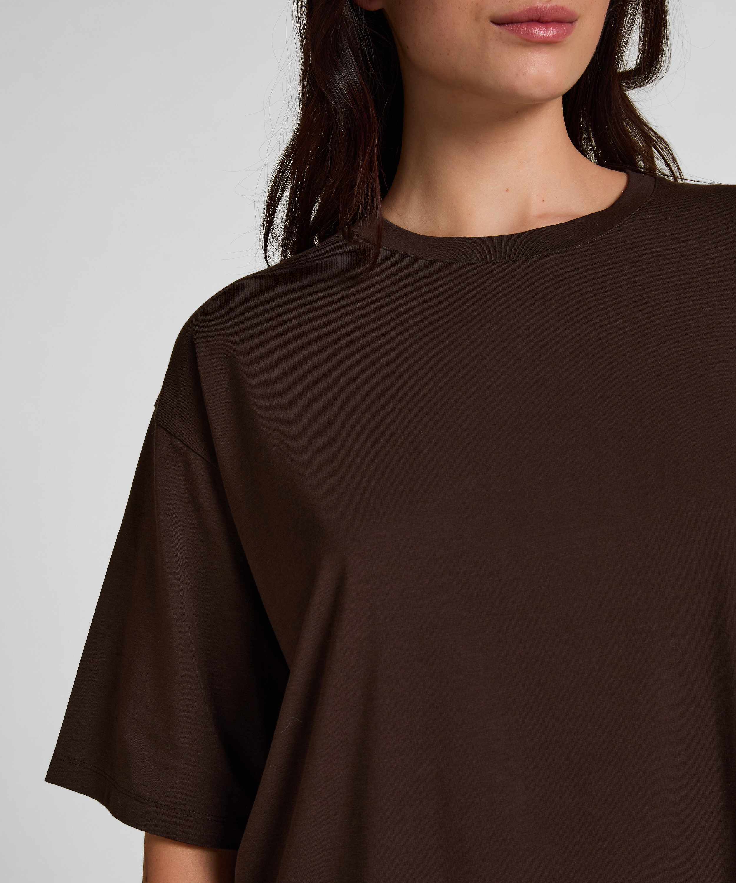 Pyjama Top Loose, Brązowy, main
