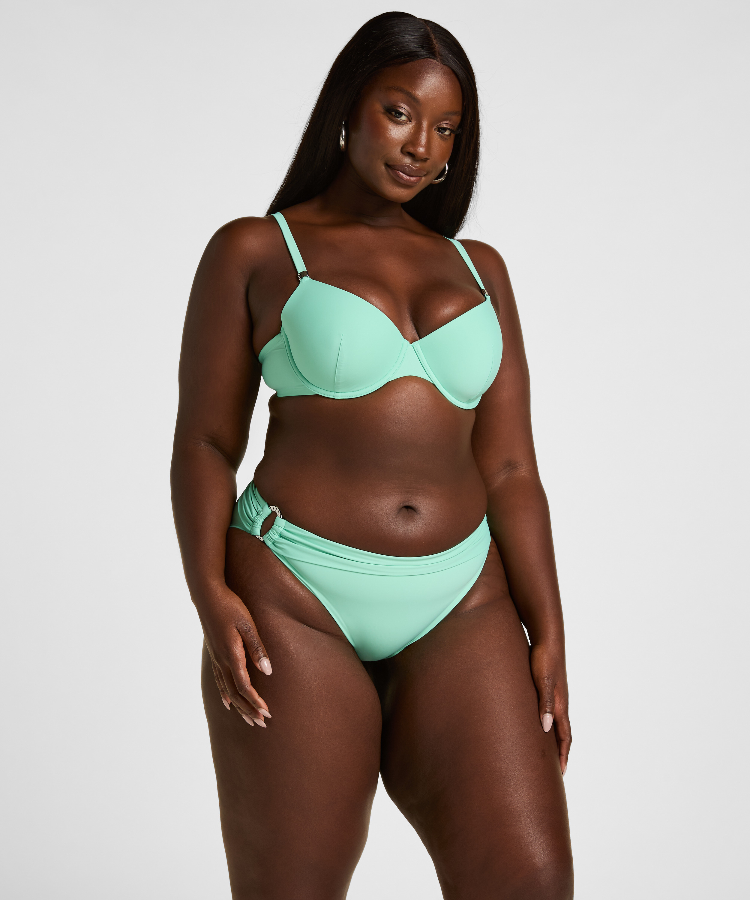 Figi Bikini Highleg Luxe, Zielony, main