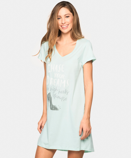 Nightshirt V-neck, Zielony
