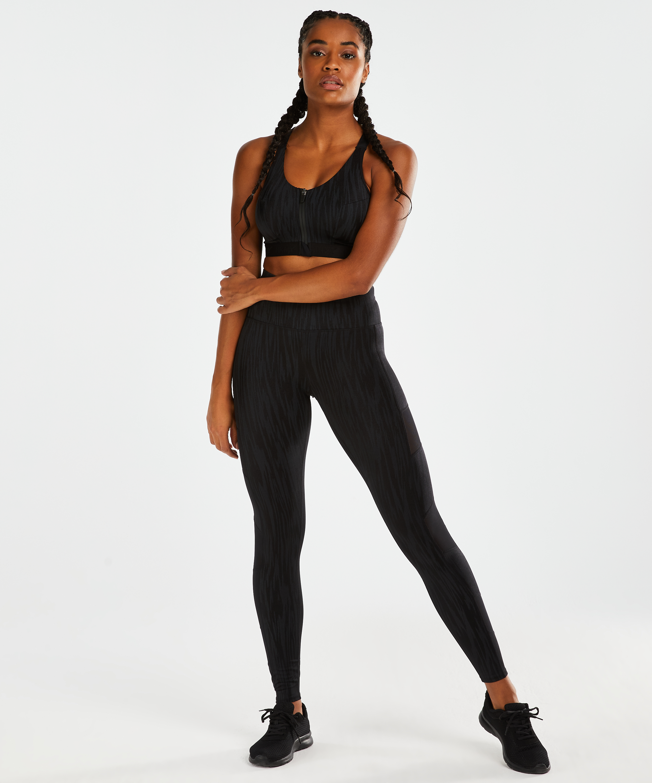 Legginsy sportowe z wysokim stanem HKMX Mojave, Czarny, main
