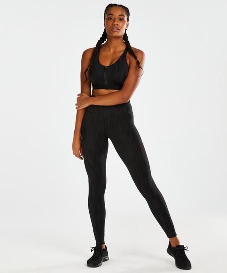 Legginsy sportowe z wysokim stanem HKMX Mojave, Czarny