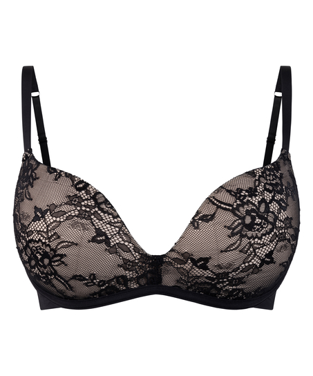 Usztywniony biustonosz bez fiszbin&oacute;w Lea Lace, Czarny