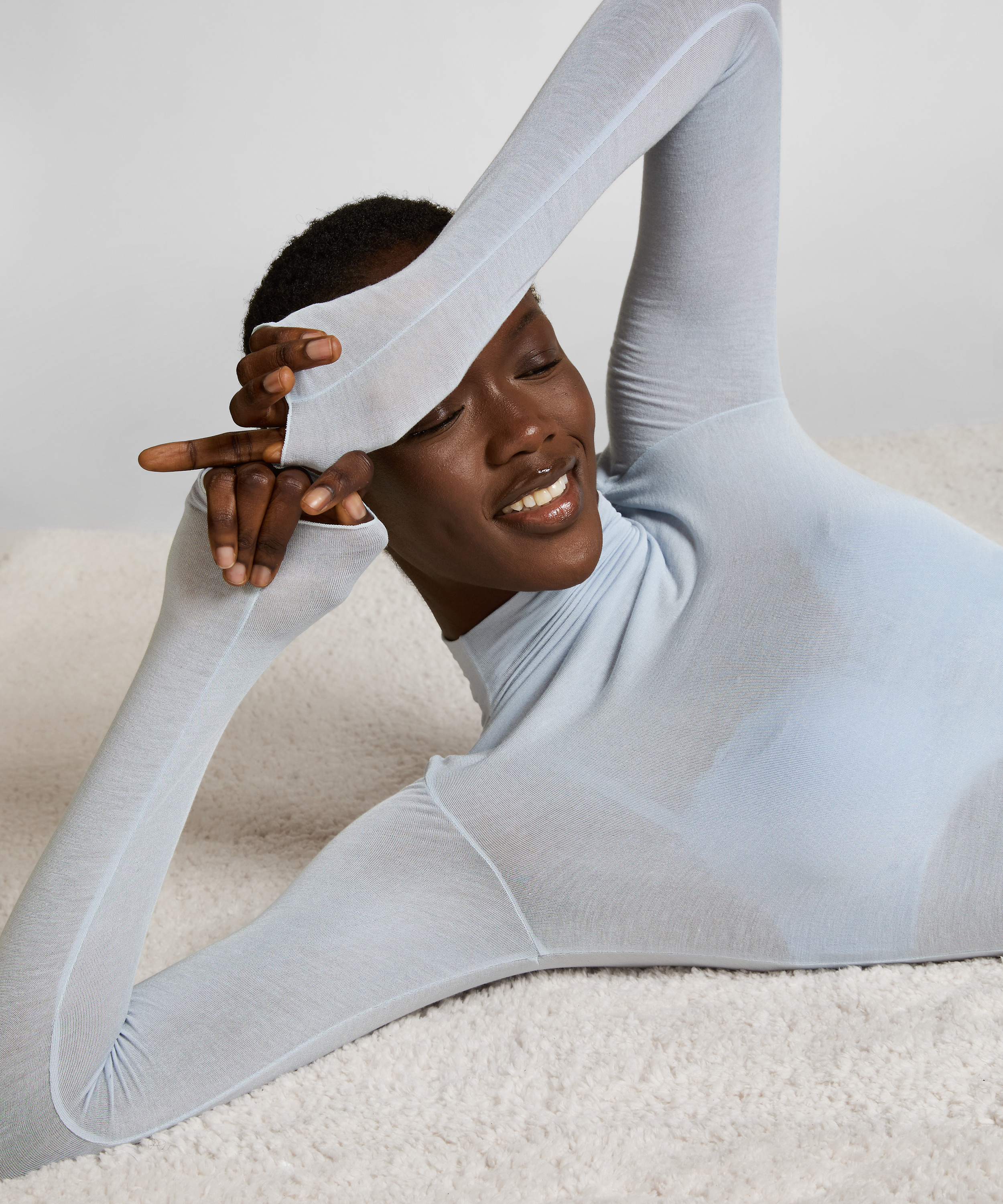 super miękki golf z kaszmirem top, Niebieski, main