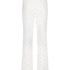 Jacquard Hearts Petite Dżersejowe spodnie, Biały