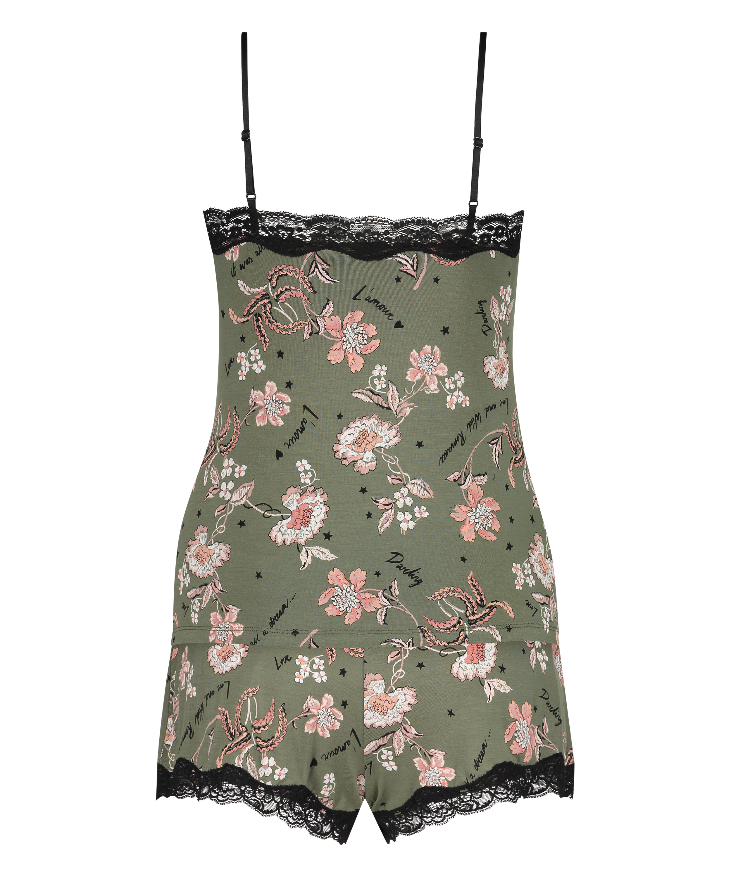 Piżama Flower Words, Zielony, main