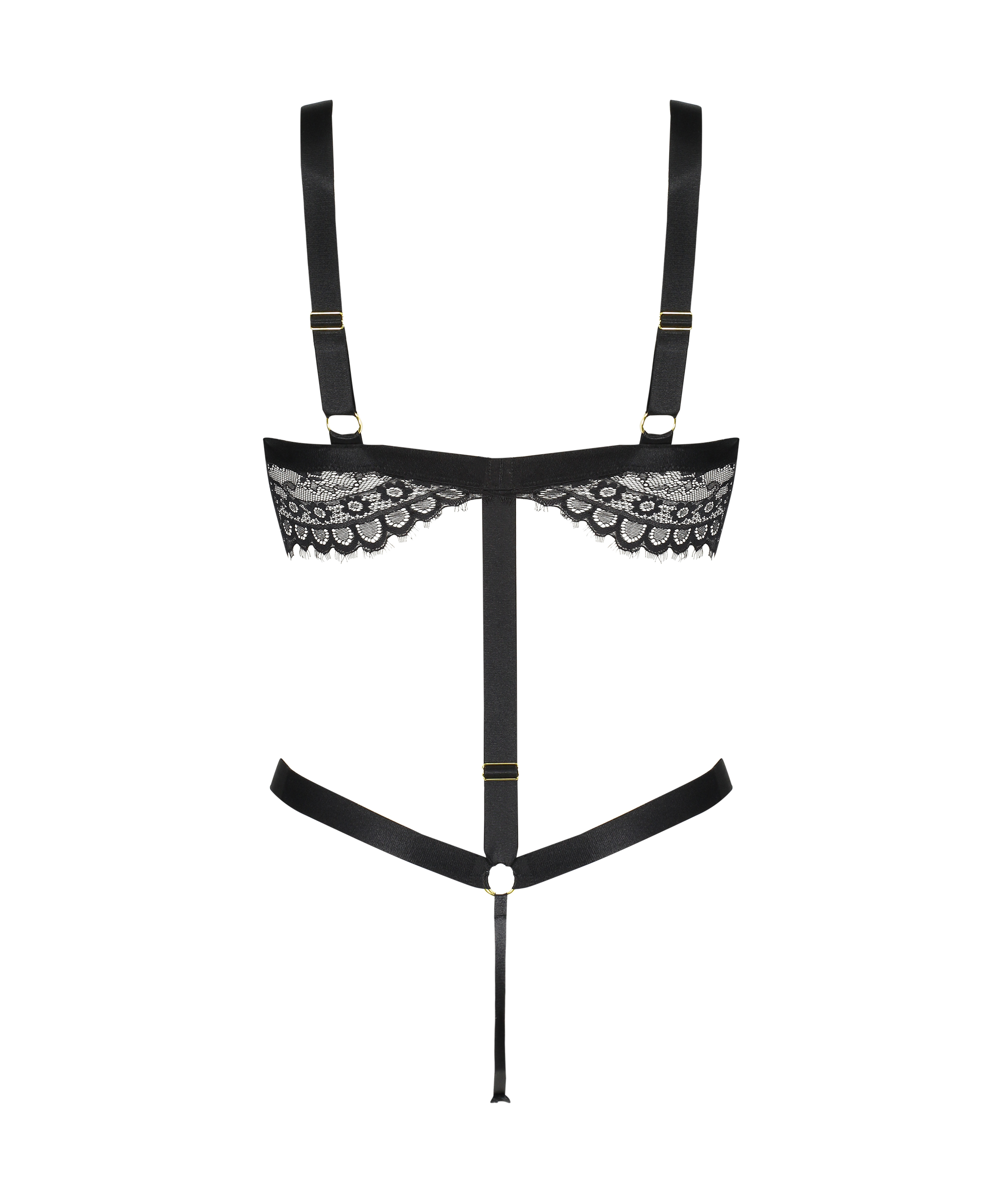 Body z otwartym krokiem Ginger Private, Czarny, main