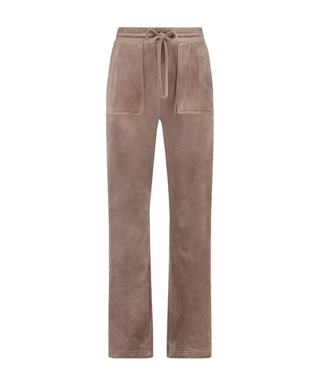 Joggery welurowe, Brązowy