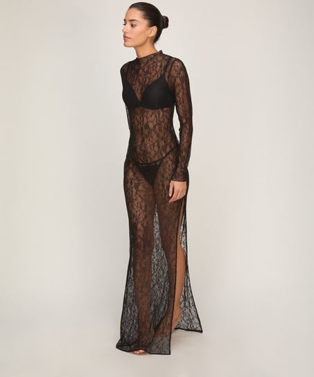 Halka Allover Lace, Czarny