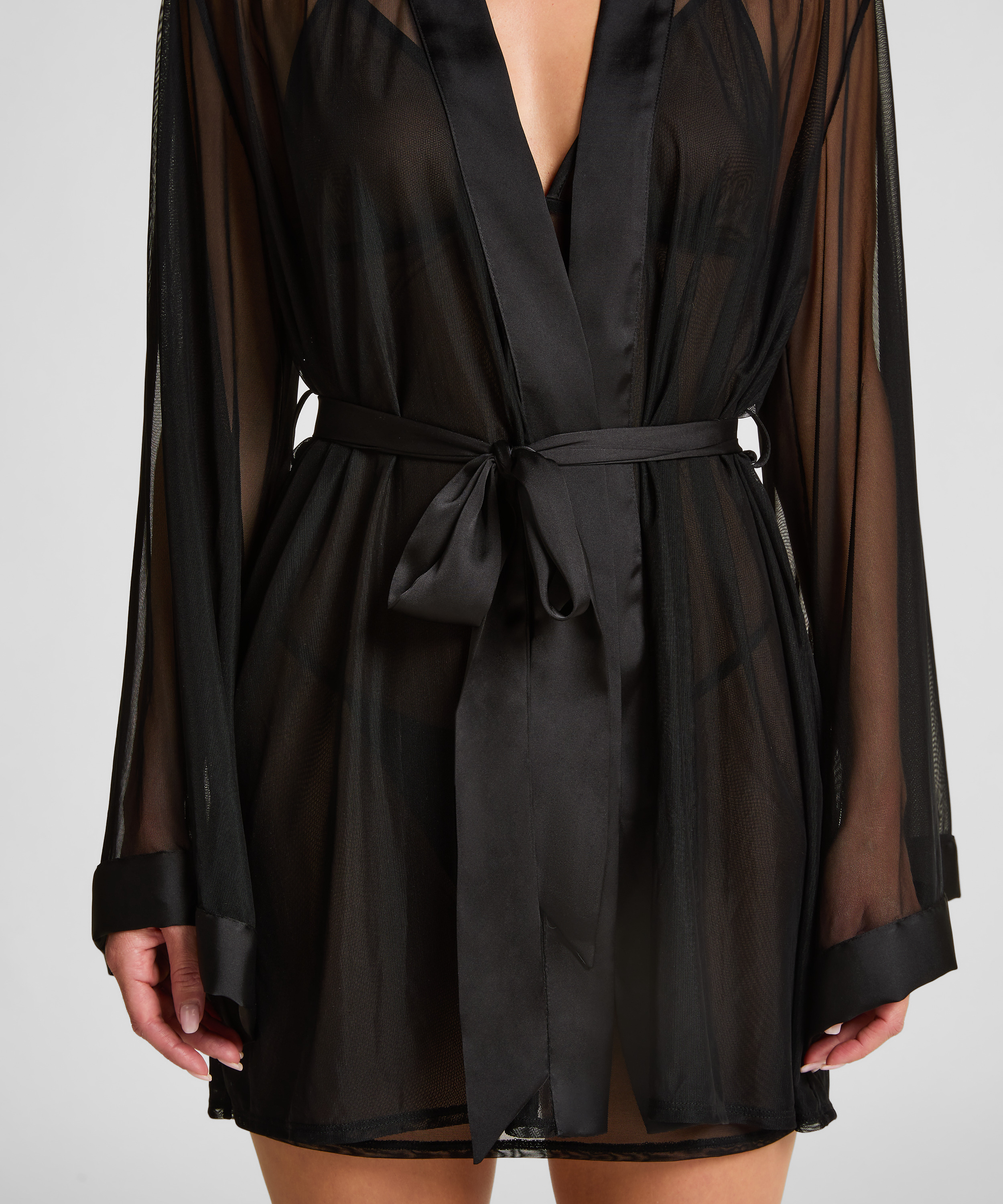 Kimono Maxime Tulle, Czarny, main