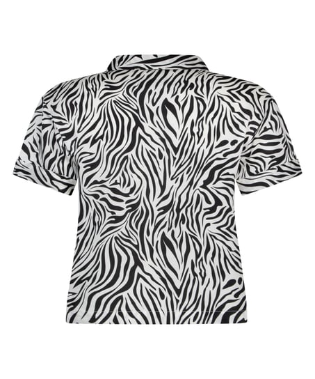 Satynowa narzutka Peppers z kr&oacute;tkim rękawem, Biały