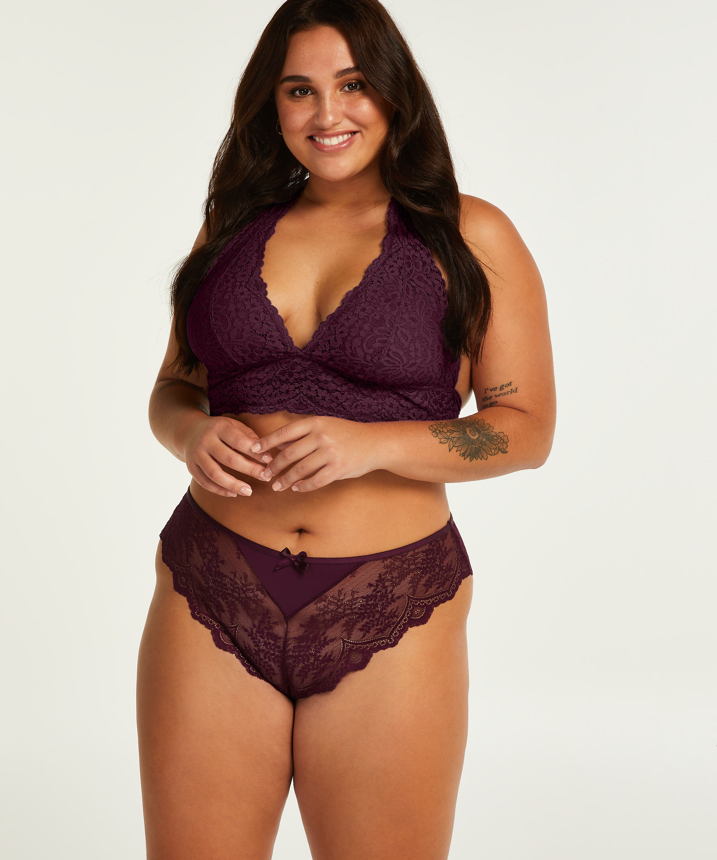 Brazyliany z wysokim wycięciem Curvy Heira, Fioletowy